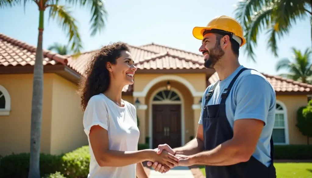 happy customer choosing the right roofing company